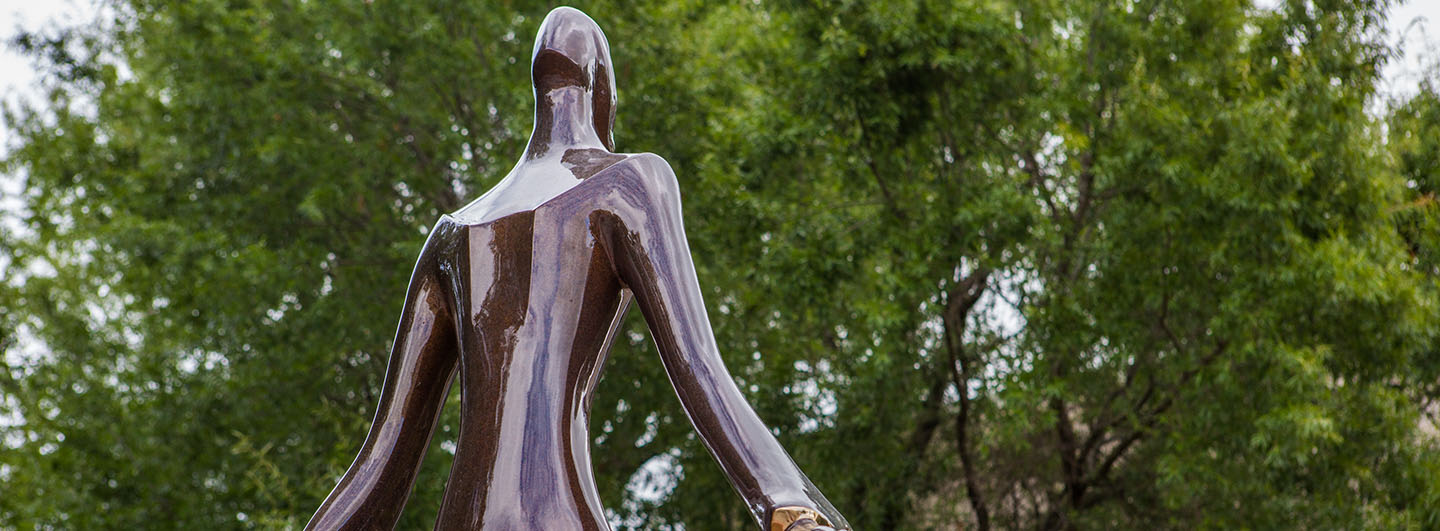 Statue at Faulkner Performing Arts Center